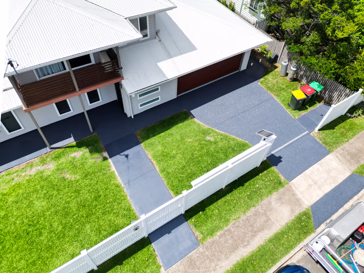 Drone shot of a house from above